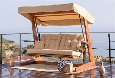 Деревянные садовые качели Aida Swings SIA 2400 CUSHION & CANOPY