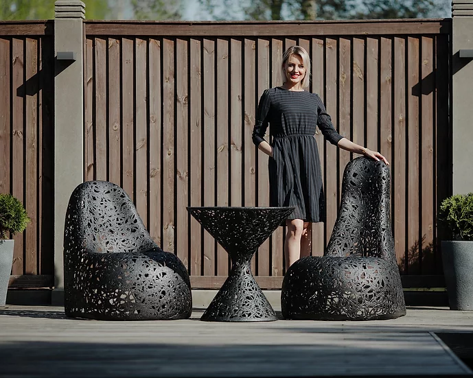 Дизайнерское уличное садовое кресло из базальта Basalt Studio WELL