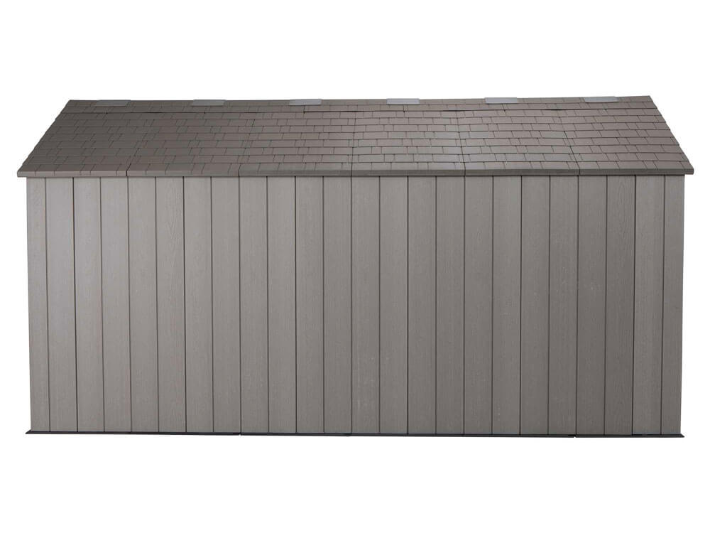 Сарай (хозблок) пластиковый WOODLOOK 15x8 60318 с двускатной крышей для дачи или загородного дома