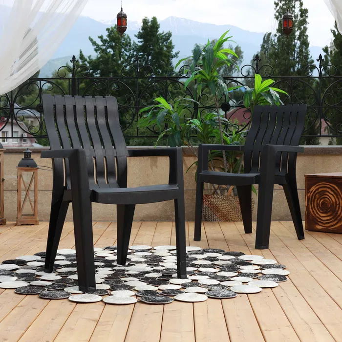 Стул садовый с подлокотниками Rattan CHICAGO из пластика