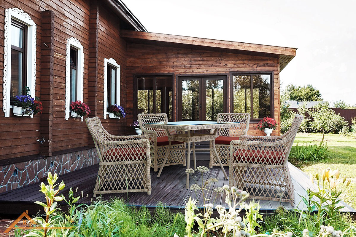 Садовый комплект плетеной мебели  Mokka VILLA ROSA из искусственного ротанга для беседки и террасыдля 4-рых
