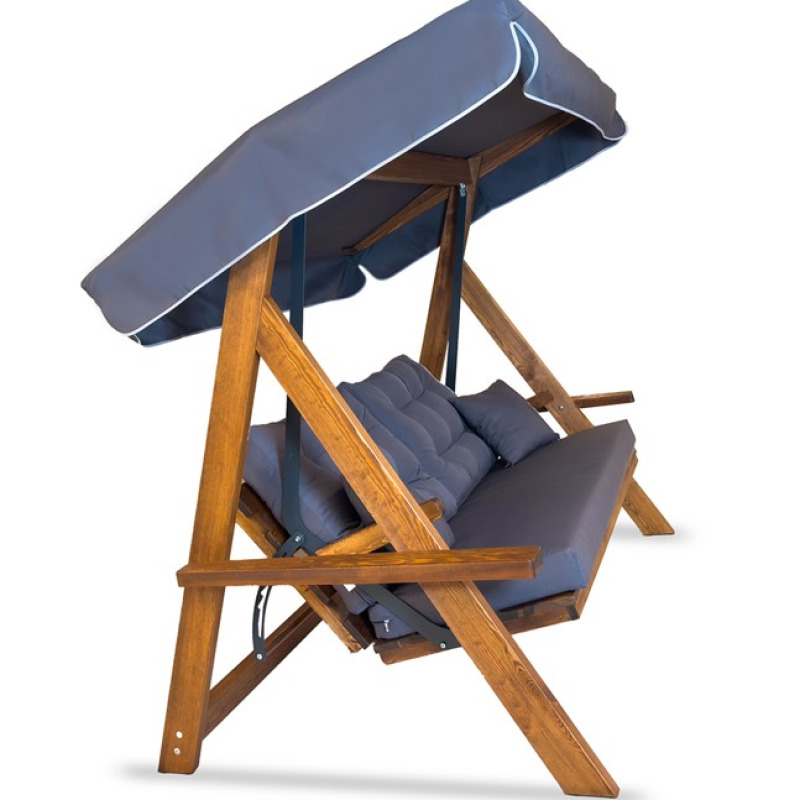 Деревянные садовые качели Aida Swings LYON 2400 CUSHION & CANOPY