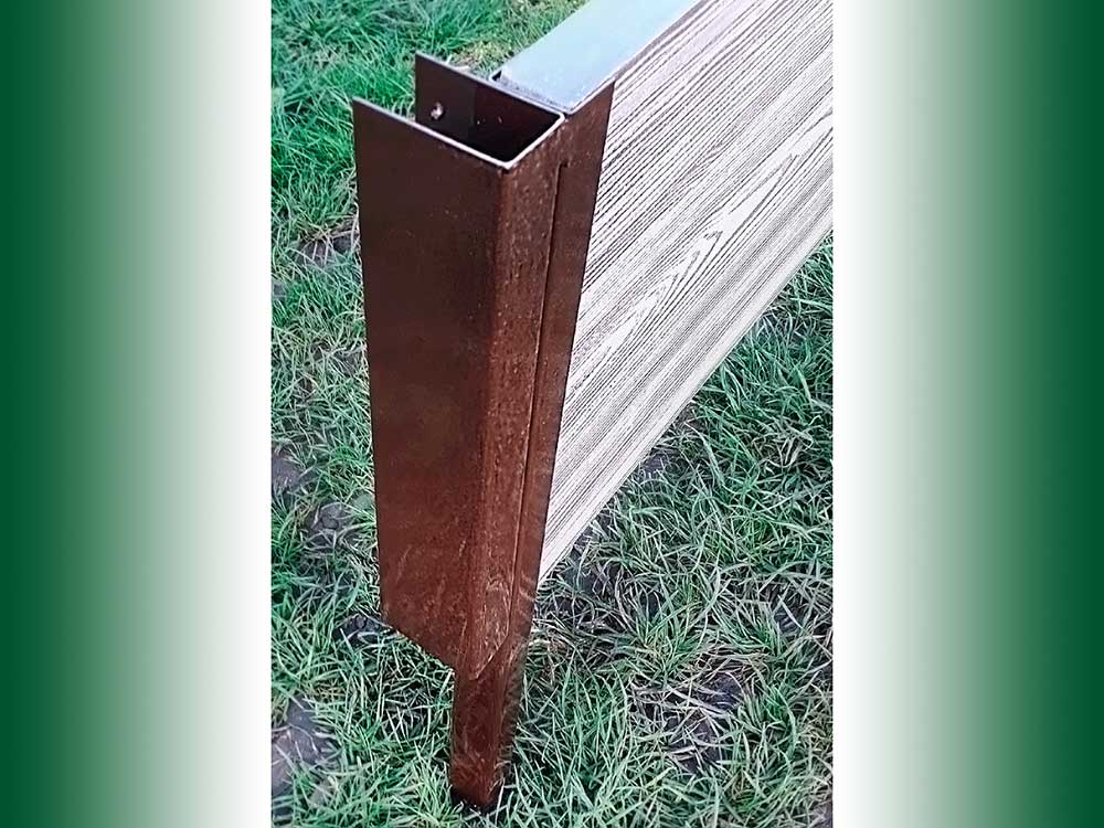 Высокая грядка Holzhof из ДПК (угловой элемент, МЕТАЛЛ) для доски 300х30 mm соеденитель